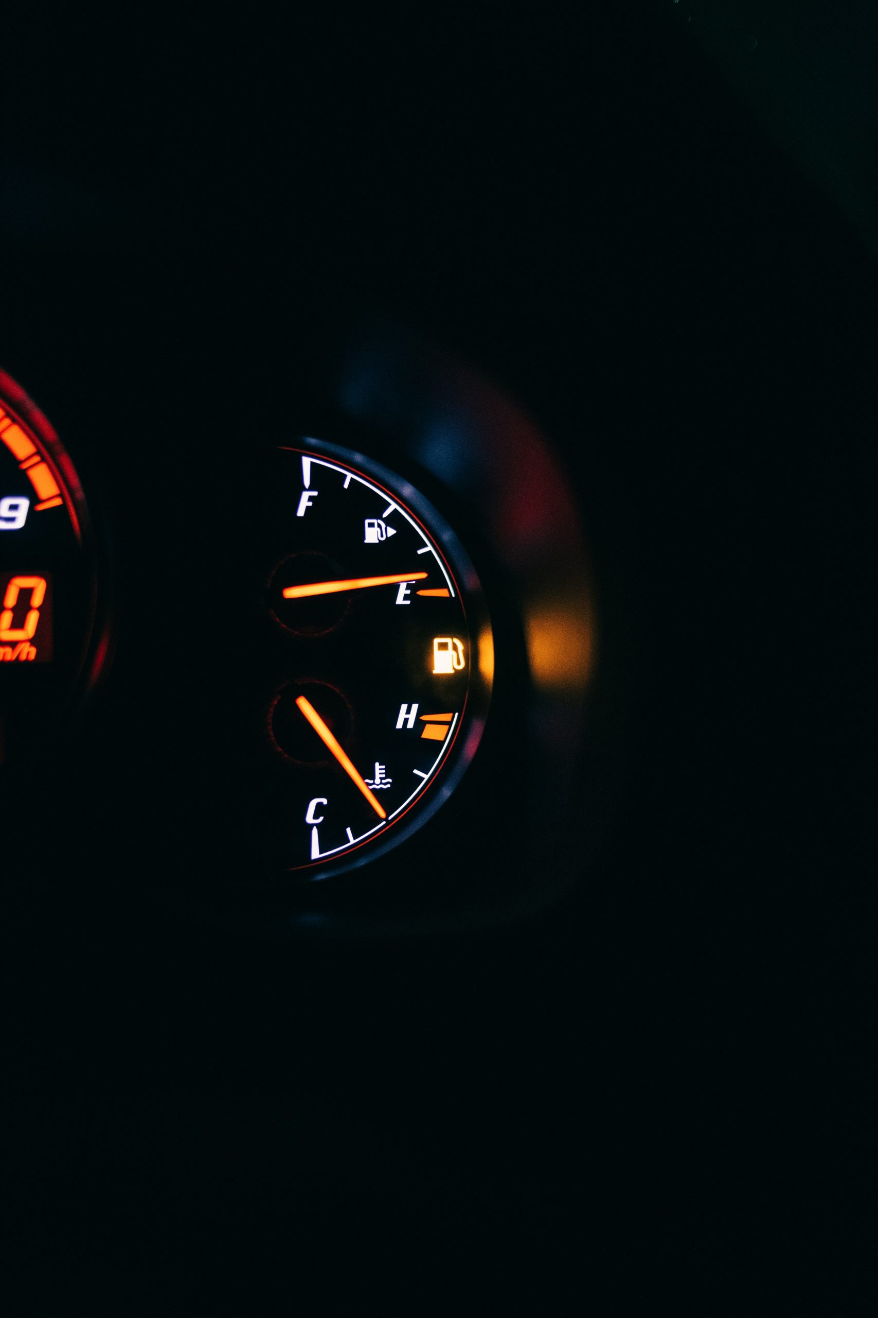 A car's fuel gauge